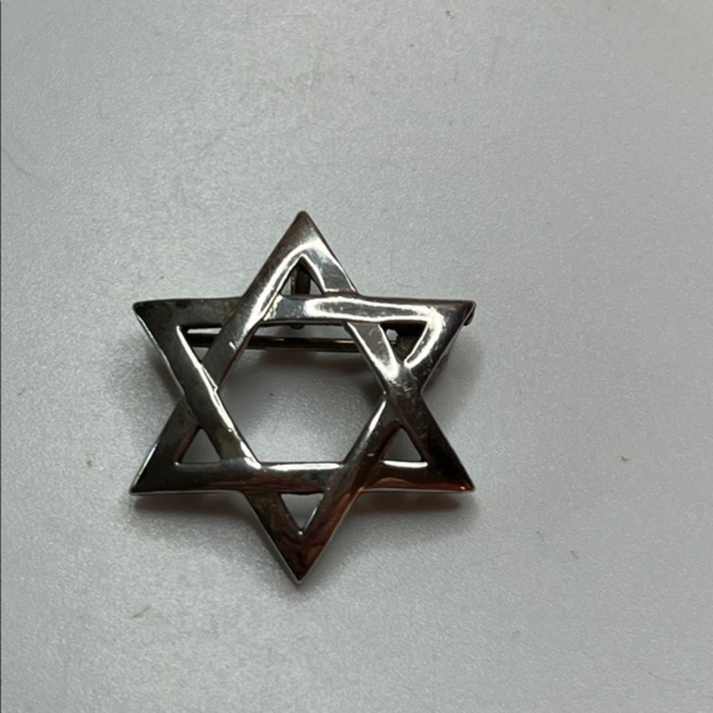 Vintage Sterling Silver Star Of David Pendant Brooch
